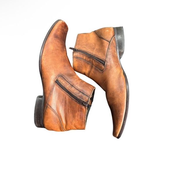 Kenneth Cole Reaction Tan Leather Western Boots - Picture 1 of 5